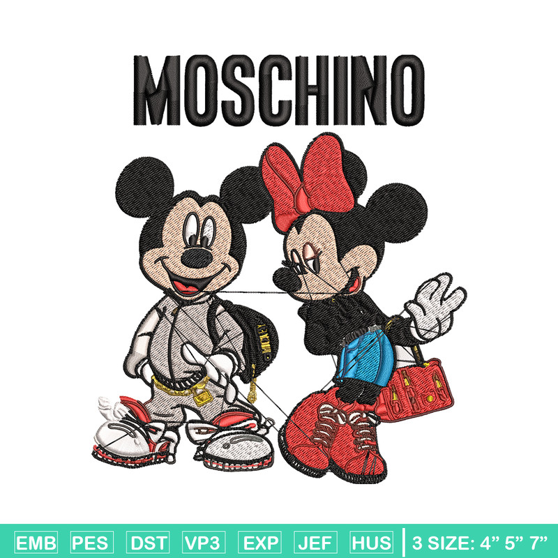 Moschino Mickey and Minnie mouse Embroidery design, Disney Embroidery, cartoon design, Embroidery File, Digital download.jpg