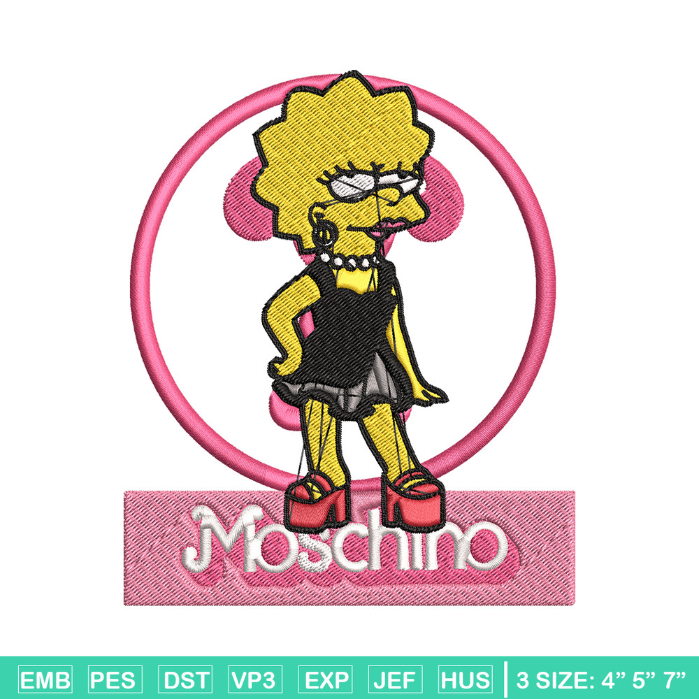 Moschino Milano Lisa Simpson Embroidery design, Simpson Embroidery, cartoon design, Embroidery File, Digital download..jpg