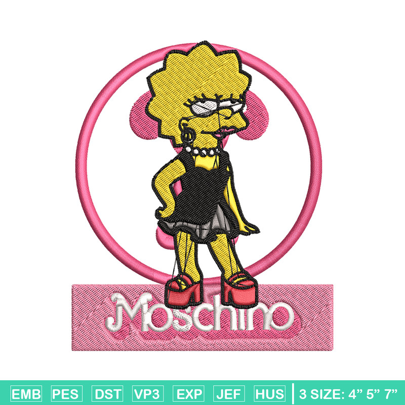 Moschino Milano Lisa Simpson Embroidery design, Simpson Embroidery, cartoon design, Embroidery File, Digital download..jpg