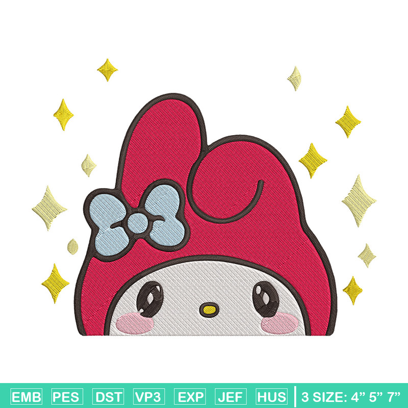 My Melody Peek Embroidery Design, Hello kitty Embroidery, Embroidery File, Anime Embroidery,Anime shirt,Digital download.jpg