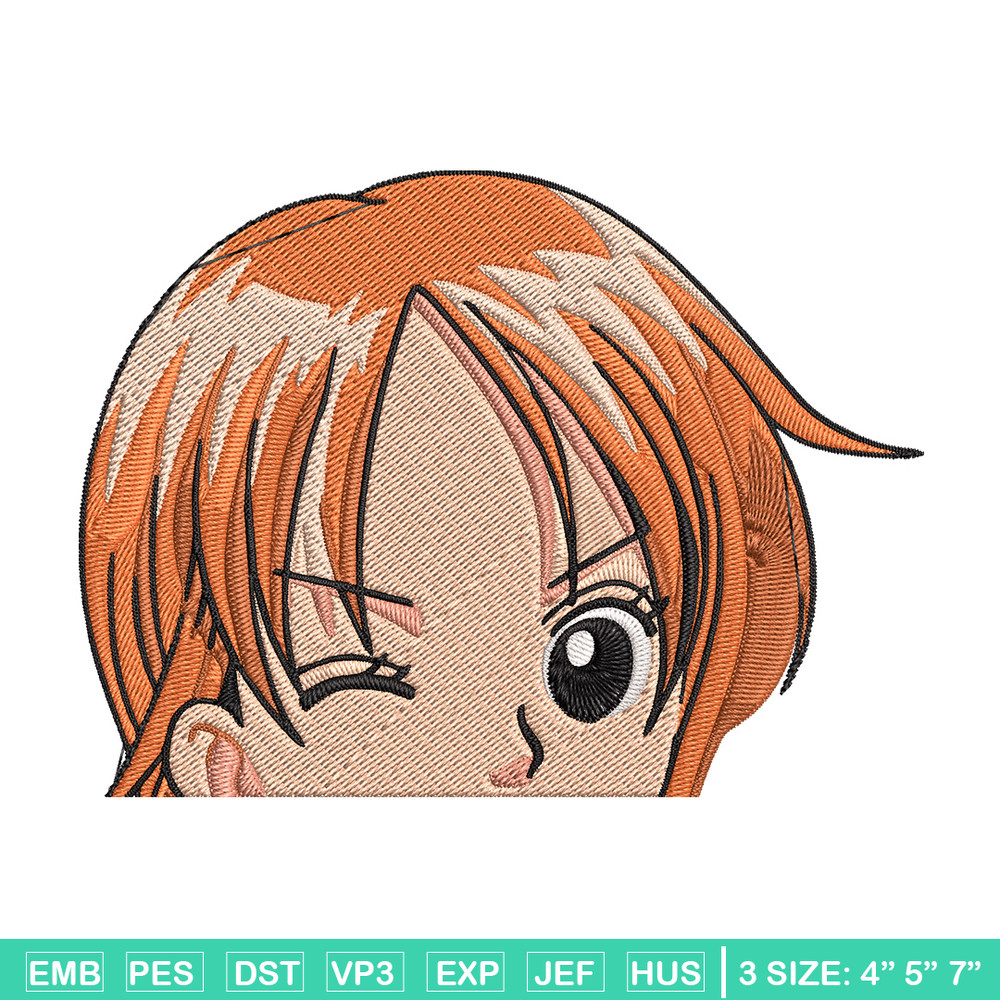 Nami Peeker Embroidery Design, One piece Embroidery, Embroidery File, Anime Embroidery, Anime shirt, Digital download.jpg