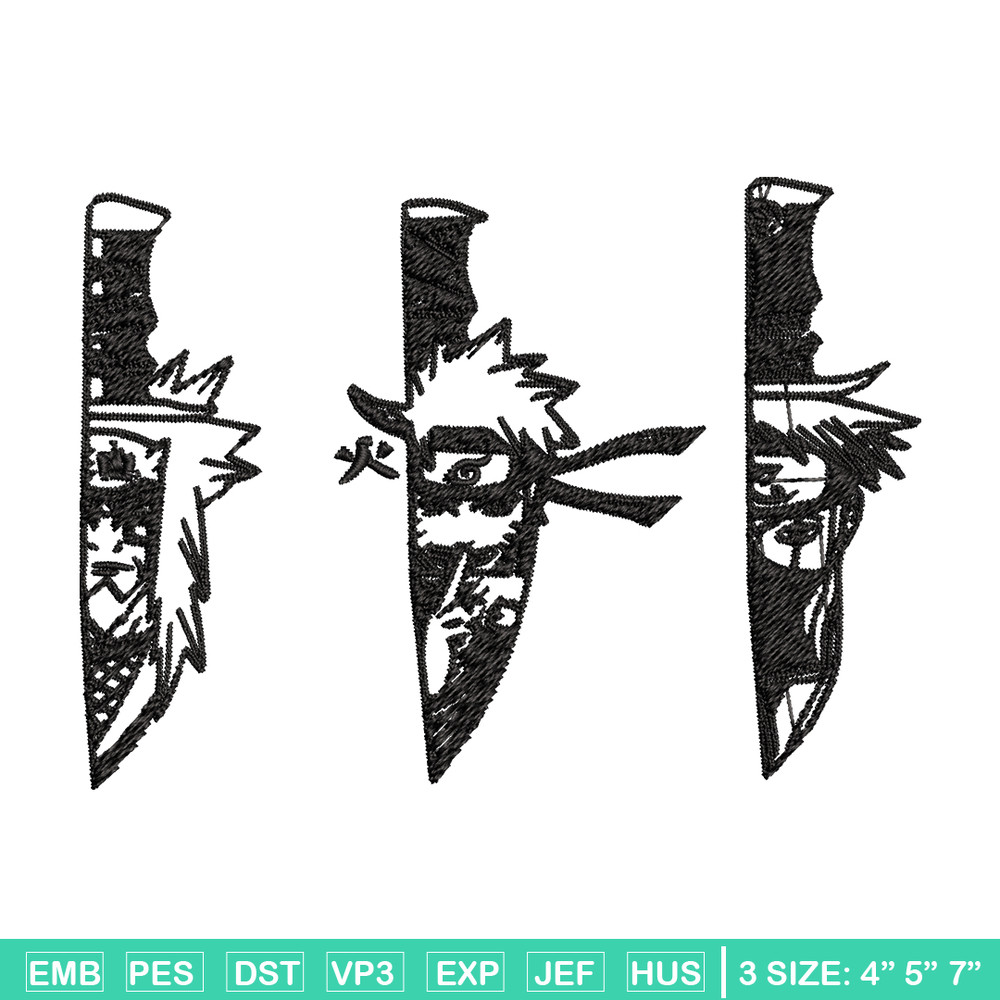 Naruto Character In Knife Embroidery design, Naruto Embroidery, anime design, Embroidery File, Instant download..jpg