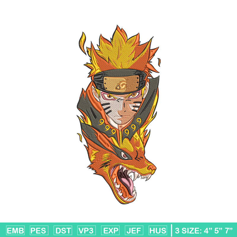 Naruto x kurama Embroidery Design, Naruto Embroidery, Embroidery File, Anime Embroidery, Anime shirt, Digital download.jpg