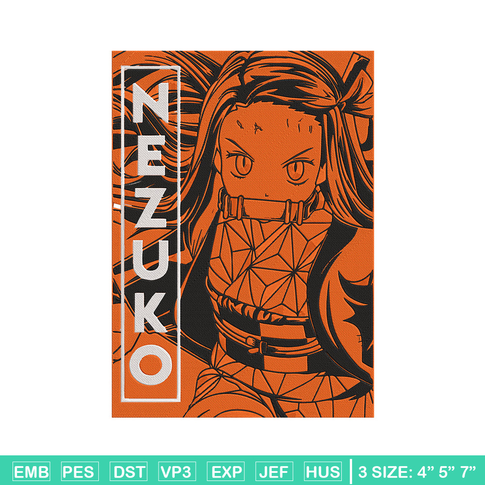 Nezuko kamado Embroidery Design, Demon slayer Embroidery,Embroidery File, Anime Embroidery, Anime shirt,Digital download.jpg