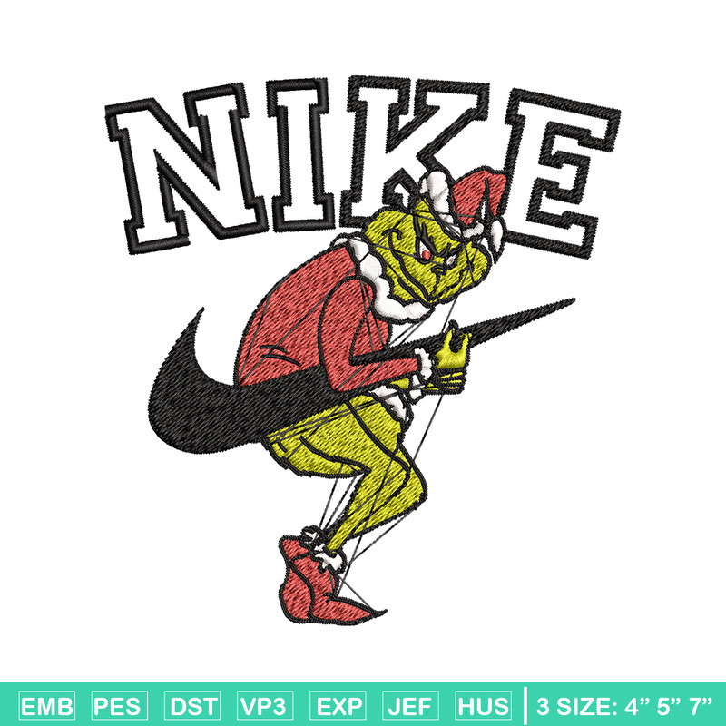 Nike grinch Embroidery Design, Chrismas Embroidery, Nike Embroidery, Embroidery File, Logo shirt, Digital download.jpg