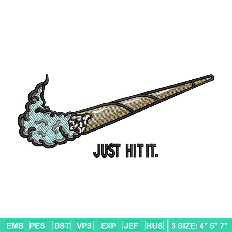 Nike just hit it embroidery design, Smoke embroidery, Nike design, Embroidery shirt, Embroidery file, Digital download.jpg