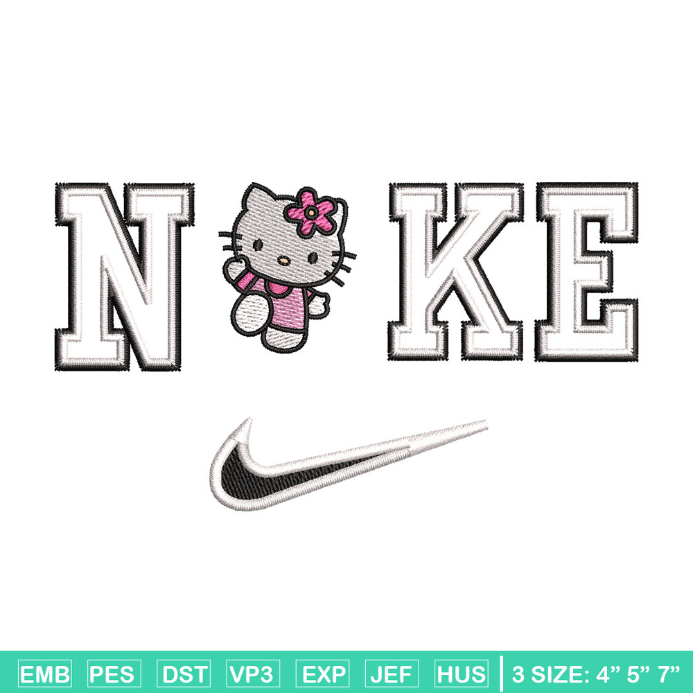 Nike kitty embroidery design, Hello kitty embroidery, Emb design, Embroidery shirt, Embroidery file, Digital download.jpg