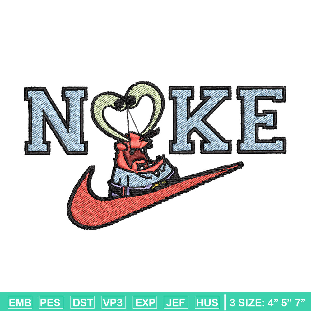 Nike krab Embroidery Design, Spongebob Embroidery, Nike Embroidery, Embroidery File, Logo shirt,Digital download.jpg