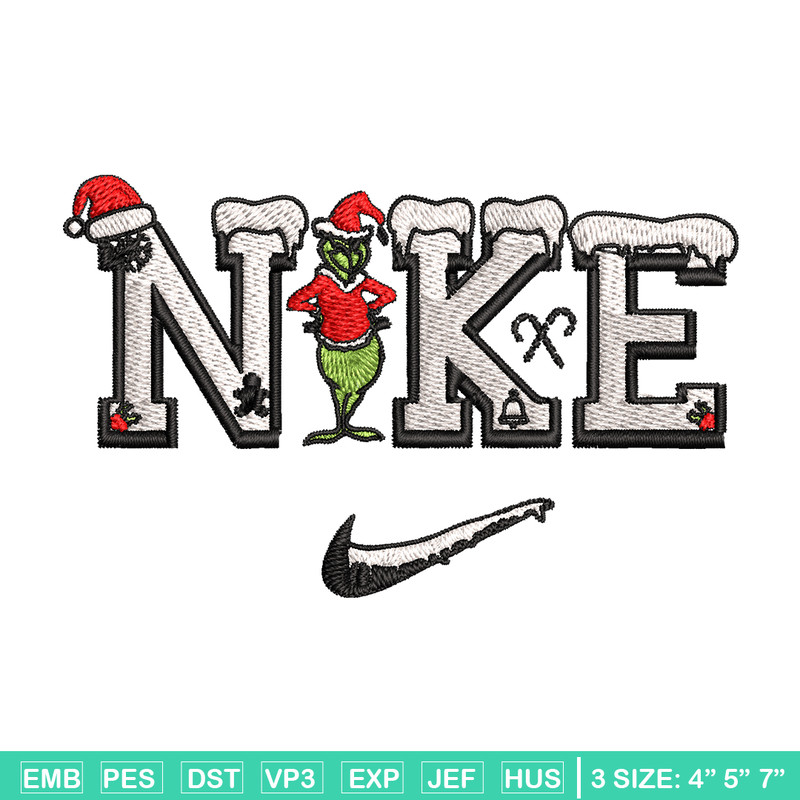 Nike Logo Grinch Merry Christmas Embroidery design, Grinch Embroidery, Nike design, Embroidery File, Digital download..jpg