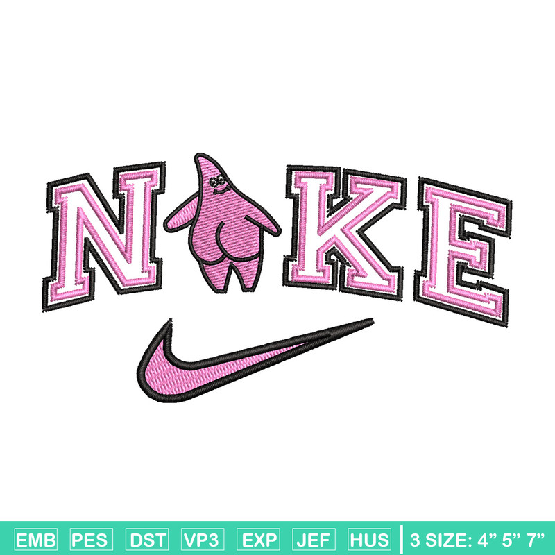 Nike patrick embroidery design, Spongebob embroidery, Nike design, Embroidery file, Embroidery shirt, Digital download.jpg