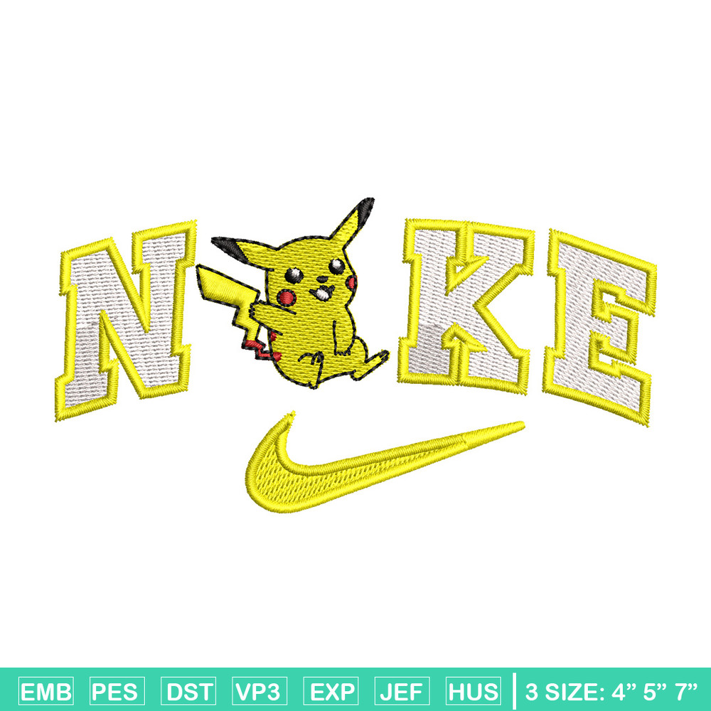 Nike pikachu embroidery design, Pokemon embroidery, Nike design, Embroidery shirt, Embroidery file, Digital download.jpg