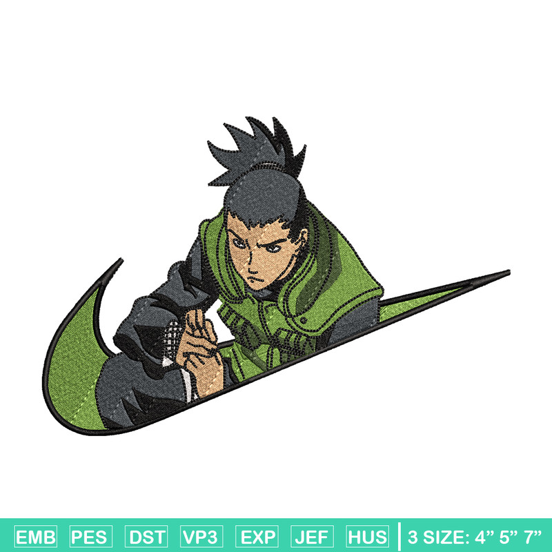 Nike Shikamaru embroidery design, Naruto embroidery, Nike design, anime design, anime shirt, Digital download.jpg