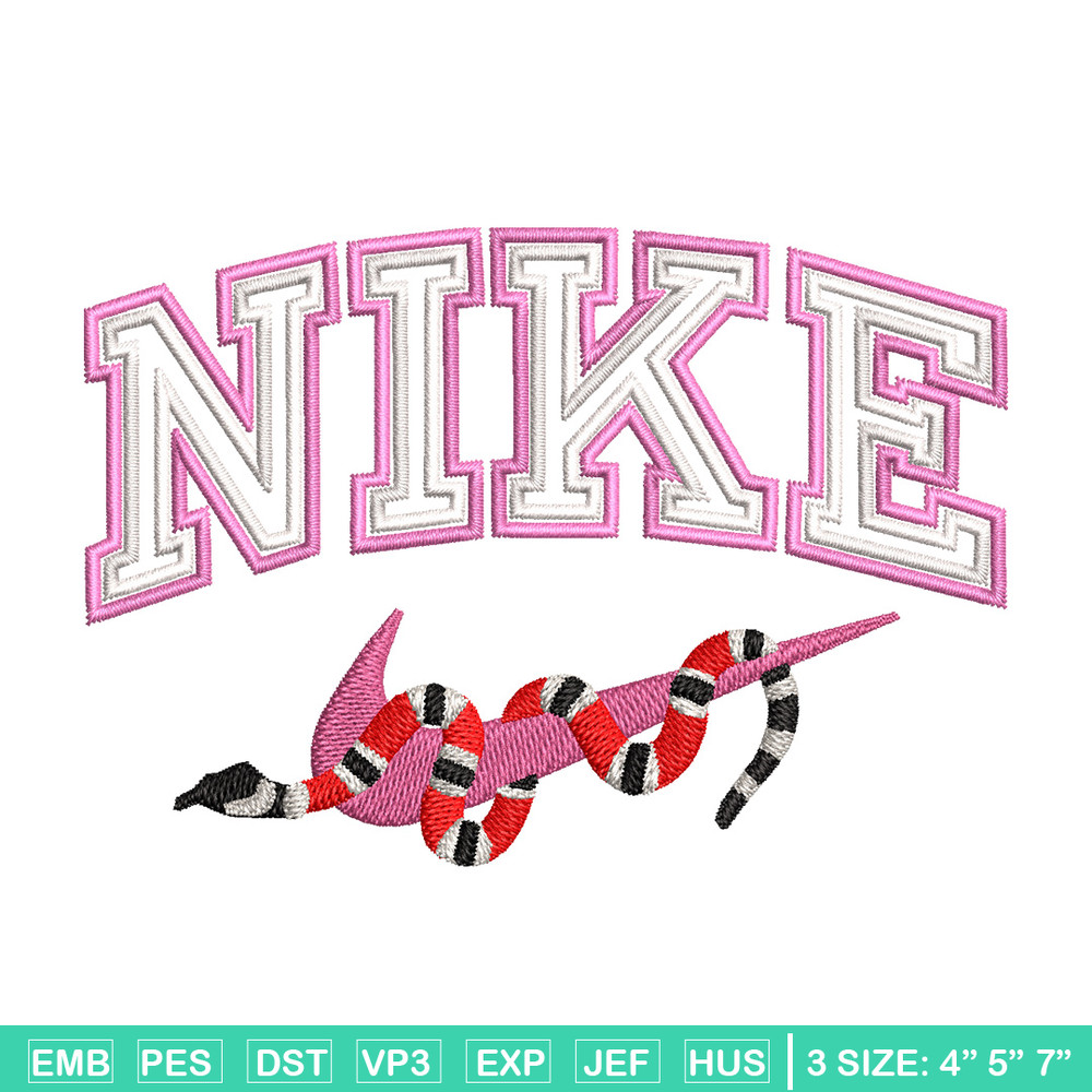 Nike snake embroidery design, Snake embroidery, Nike design, Embroidery shirt, Embroidery file, Digital download.jpg