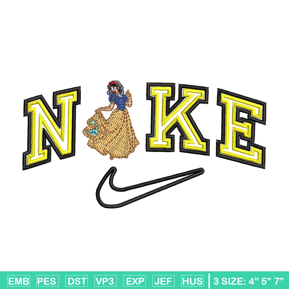 Nike snow white embroidery design, Disney embroidery, Nike design, Embroidery shirt, Embroidery file,Digital download.jpg