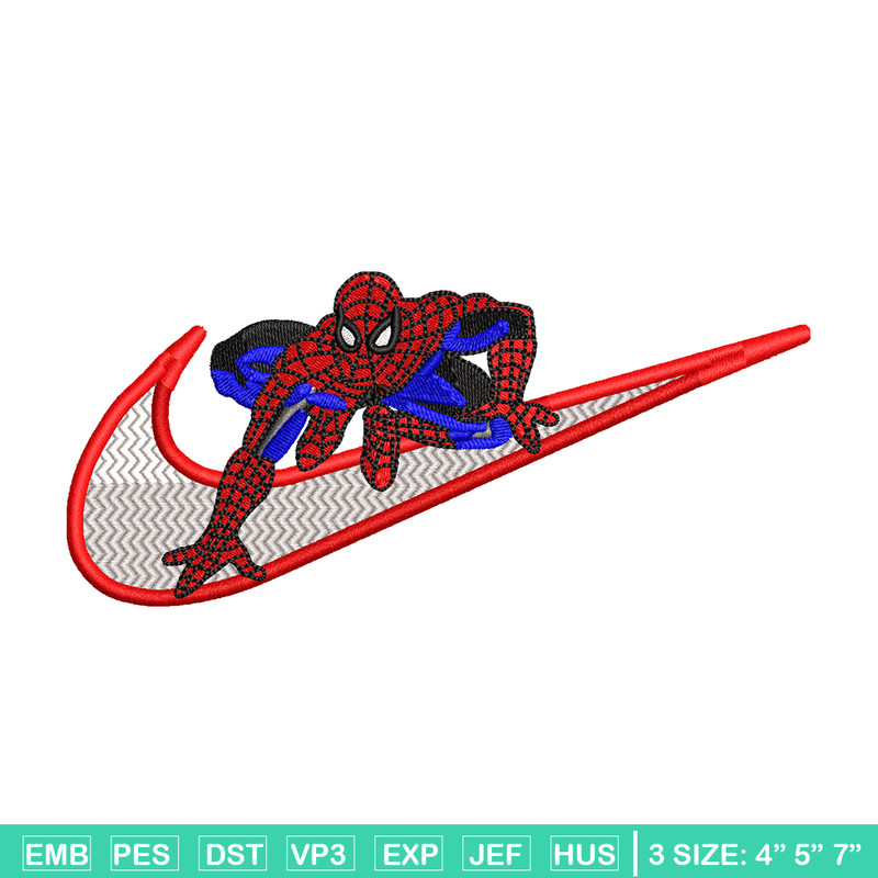 Nike Spiderman Logo embroidery design, Spiderman embroidery, Nike design, movie design, movie shirt, Digital download.jpg