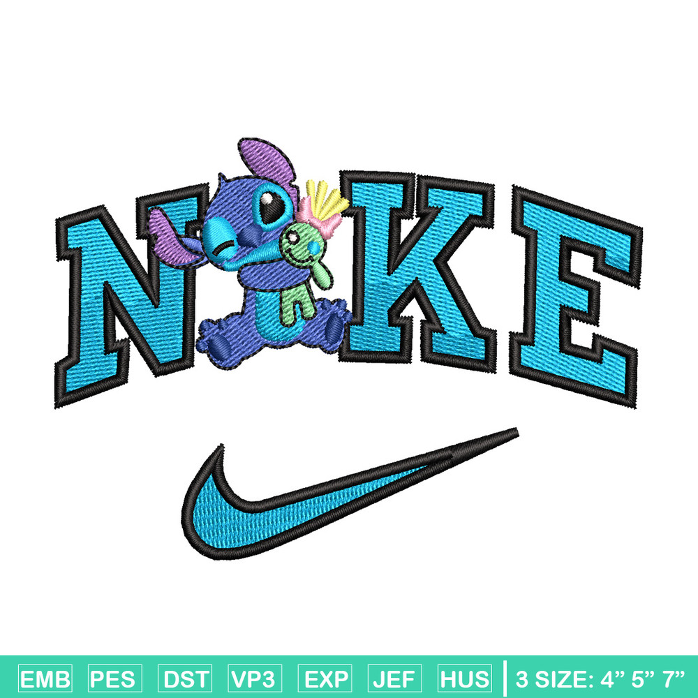 Nike stitch cute embroidery design, Stitch embroidery, Nike design, Embroidery shirt, Embroidery file, Digital download.jpg
