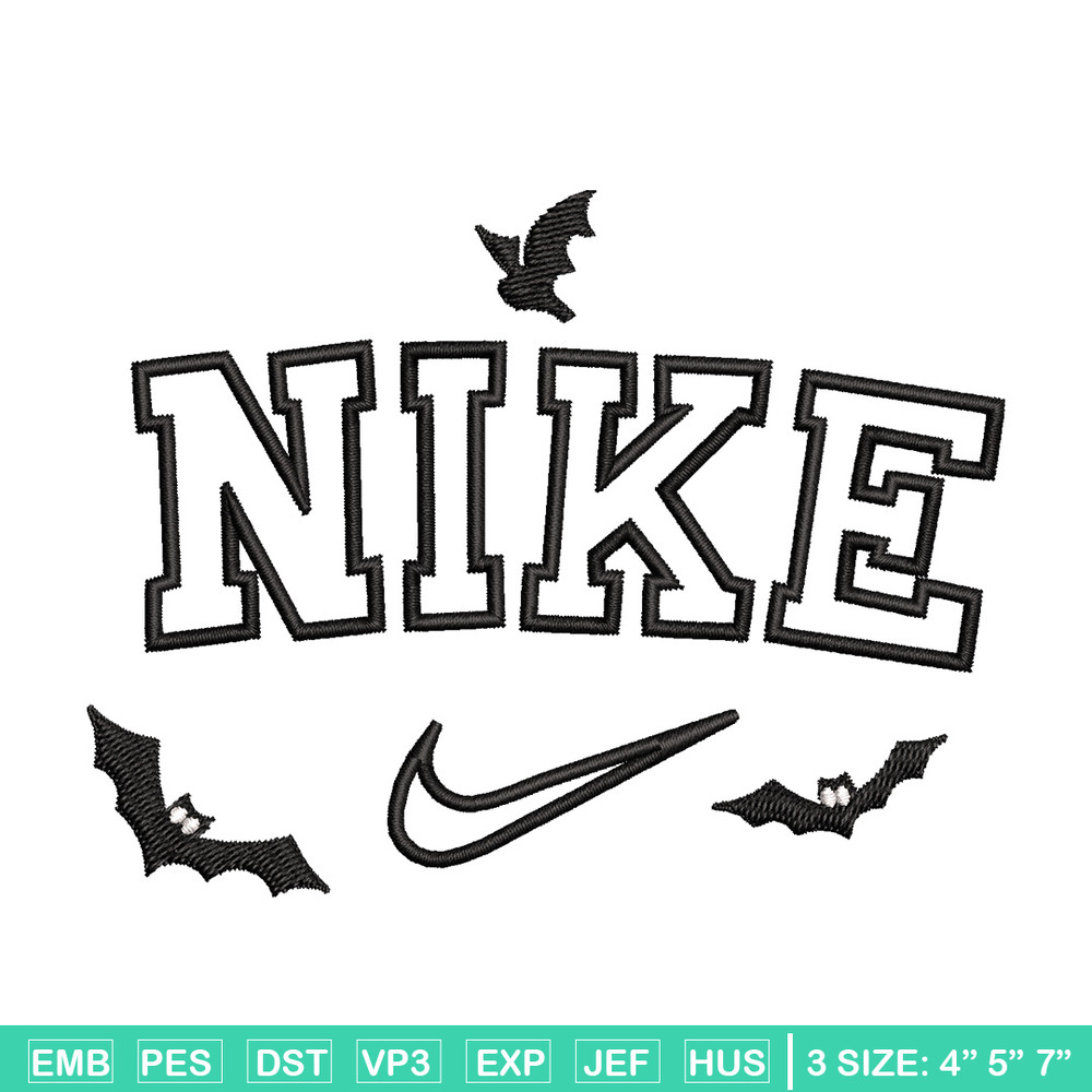 Nike x bat embroidery design, Bat embroidery, Nike design, Embroidery shirt, Embroidery file,Digital download.jpg