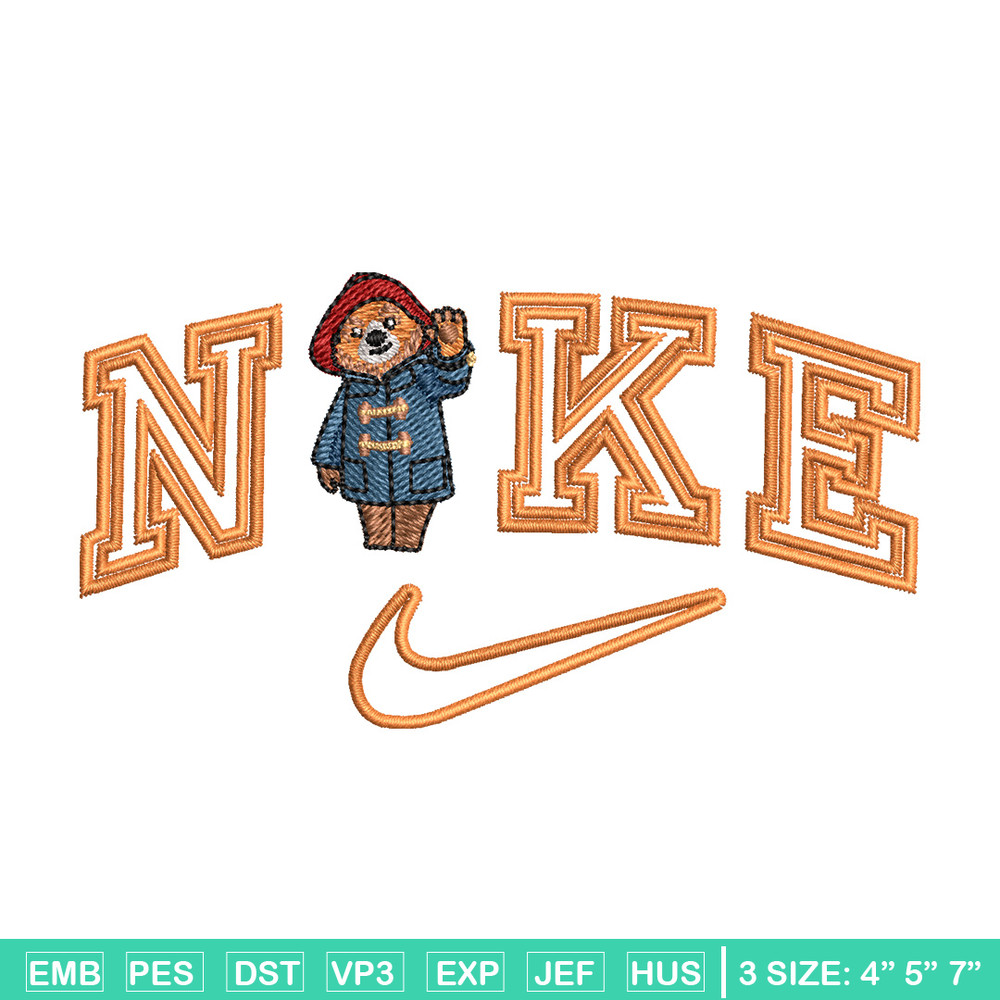Nike x bear embroidery design, Bear embroidery, Nike design, Embroidery shirt, Embroidery file,Digital download.jpg