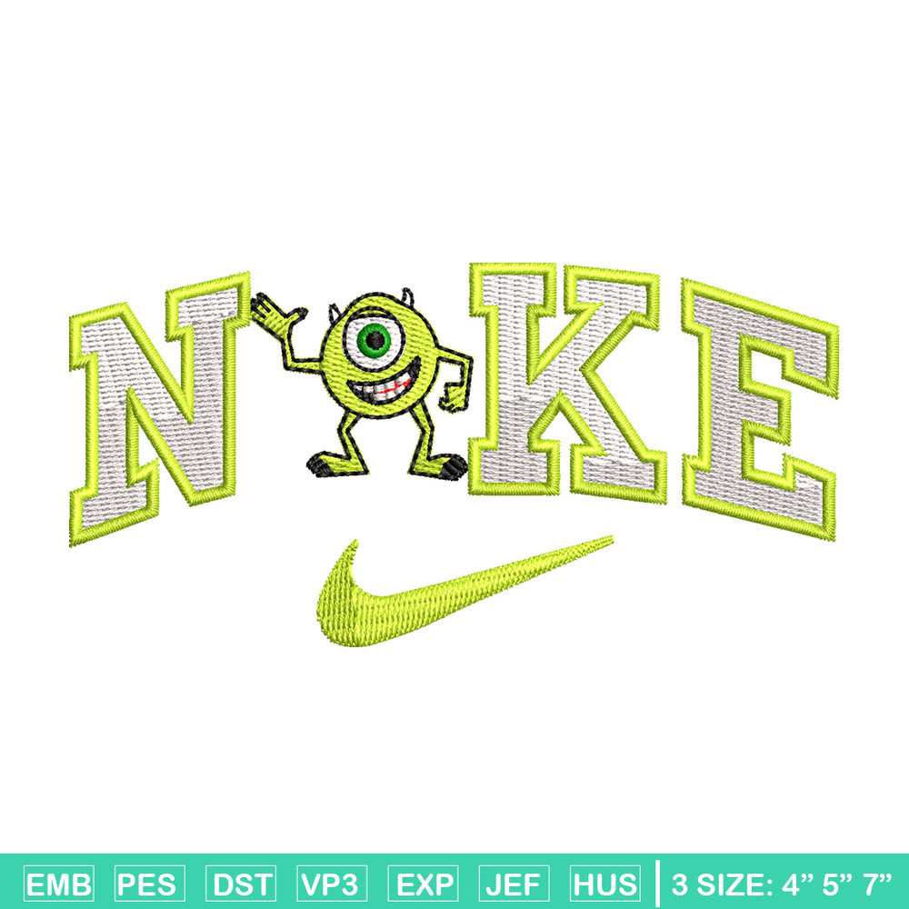 Nike x mike embroidery design, Disney embroidery, Nike design, Embroidery shirt, Embroidery file, Digital download.jpg