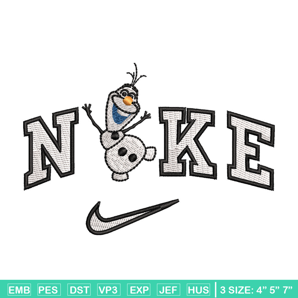 Nike x olaf embroidery design, Disney embroidery, Nike design, Embroidery shirt, Embroidery file, Digital download.jpg