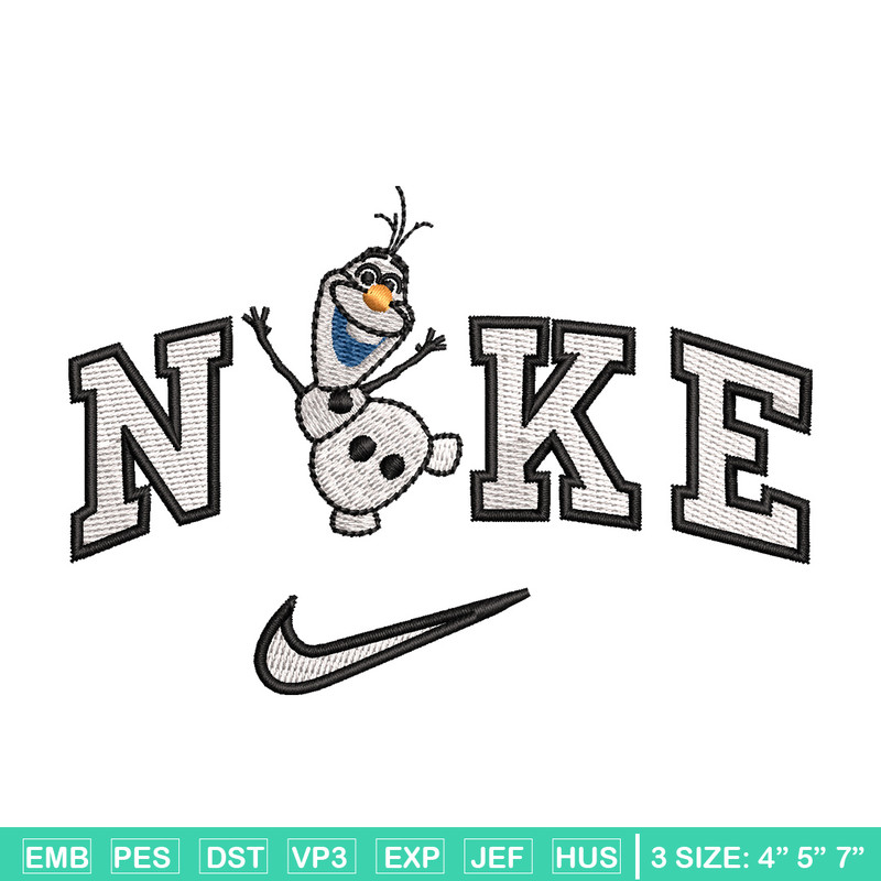 Nike x olaf embroidery design, Disney embroidery, Nike design, Embroidery shirt, Embroidery file, Digital download.jpg