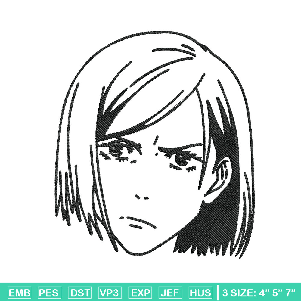 Nobara face Embroidery Design, Jujutsu Embroidery, Embroidery File, Anime Embroidery, Anime shirt, Digital download.jpg