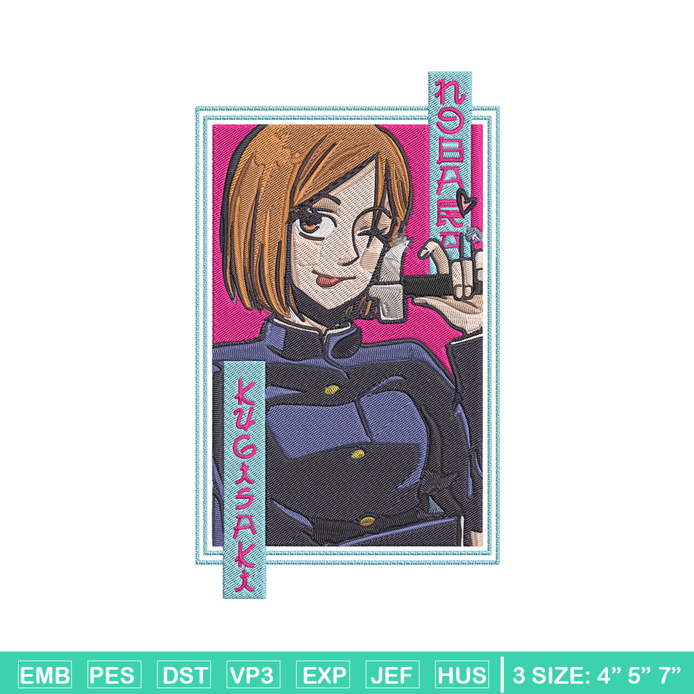 Nobara poster Embroidery Design, Jujutsu Embroidery, Embroidery File, Anime Embroidery, Anime shirt,Digital download.jpg