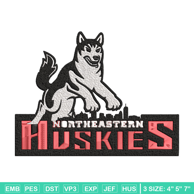 Northeastern Logo embroidery design, Logo embroidery, Sport embroidery, logo sport embroidery, Embroidery design.jpg