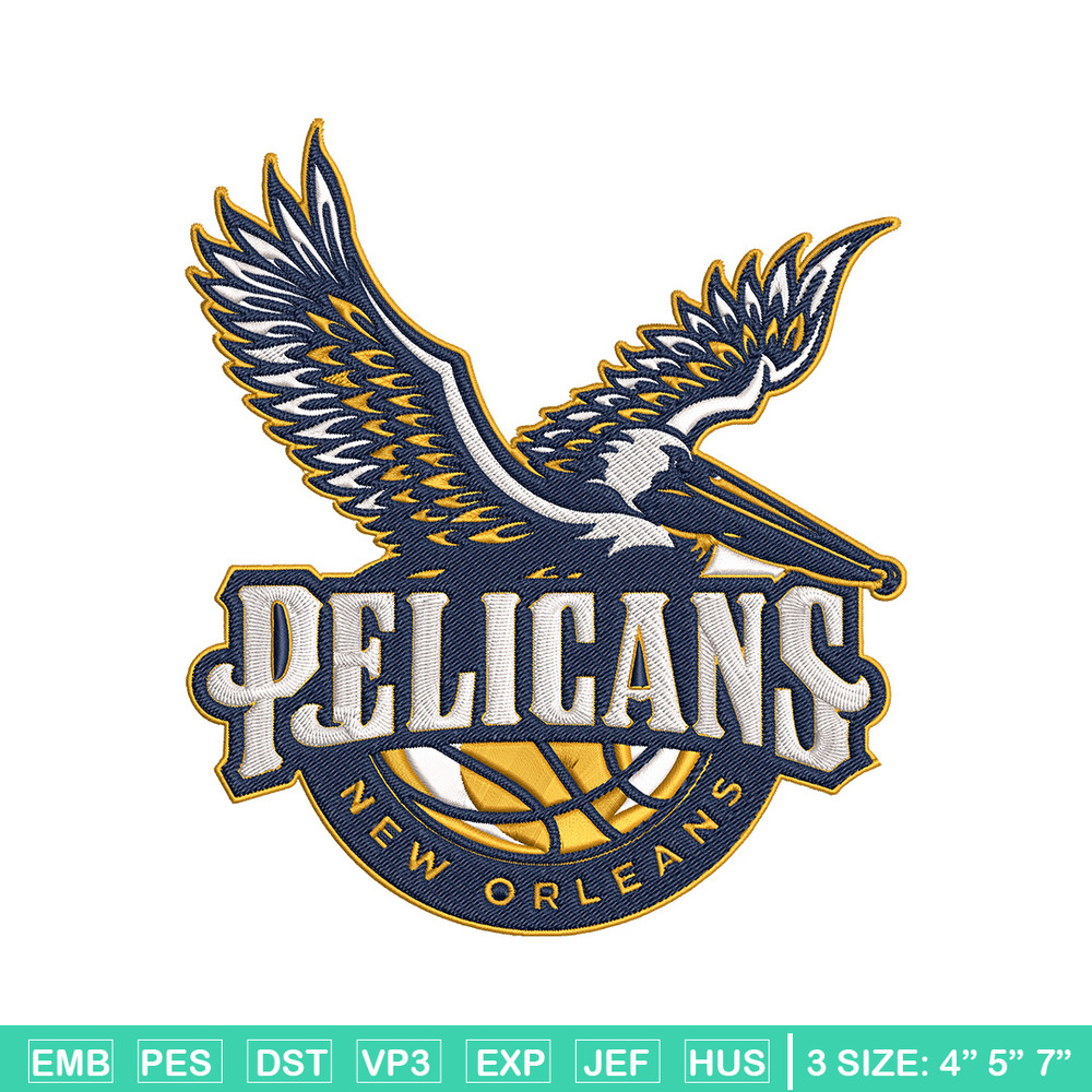 Orleans Pelicans design embroidery design, NBA embroidery, Sport embroidery,Embroidery design, Logo sport embroidery.jpg