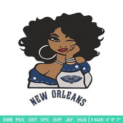 orleans pelicans girl embroidery design, nba embroidery,sport embroidery, logo sport embroidery,embroidery design.