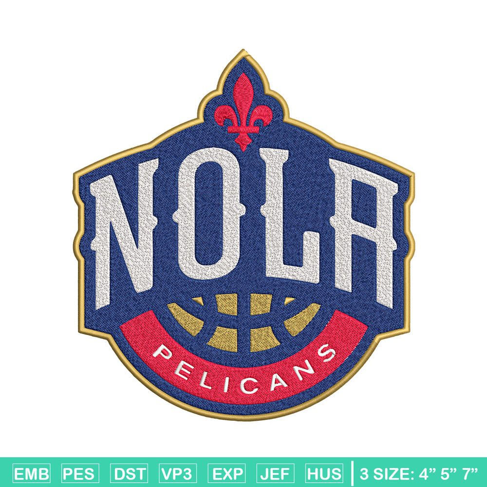 Orleans Pelicans logo embroidery design, NBA embroidery, Sport embroidery,Embroidery design,Logo sport embroidery..jpg