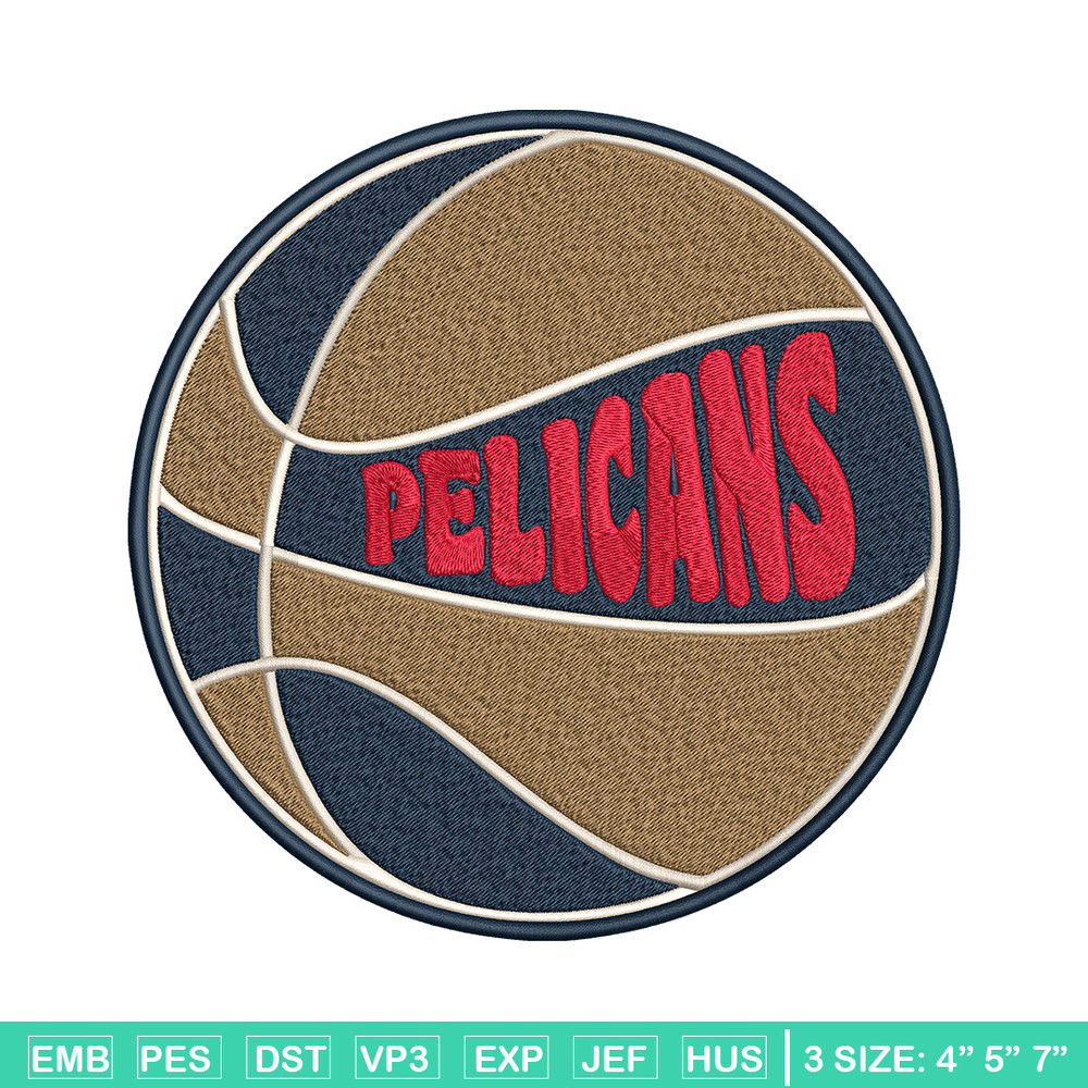 Orleans Pelicans logo embroidery design,NBA embroidery,Sport embroidery,Embroidery design, Logo sport embroidery.jpg