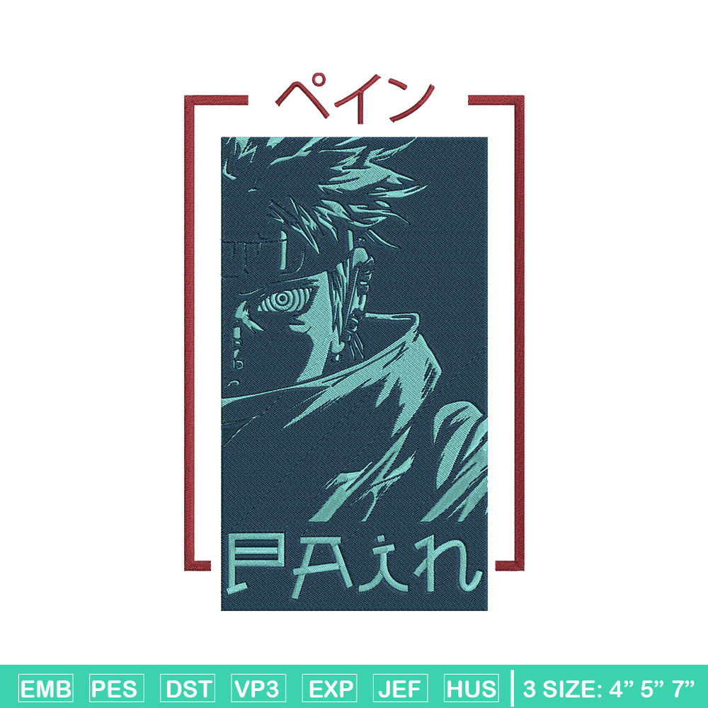 Pain poster Embroidery Design, Naruto Embroidery, Embroidery File, Anime Embroidery, Anime shirt, Digital download..jpg