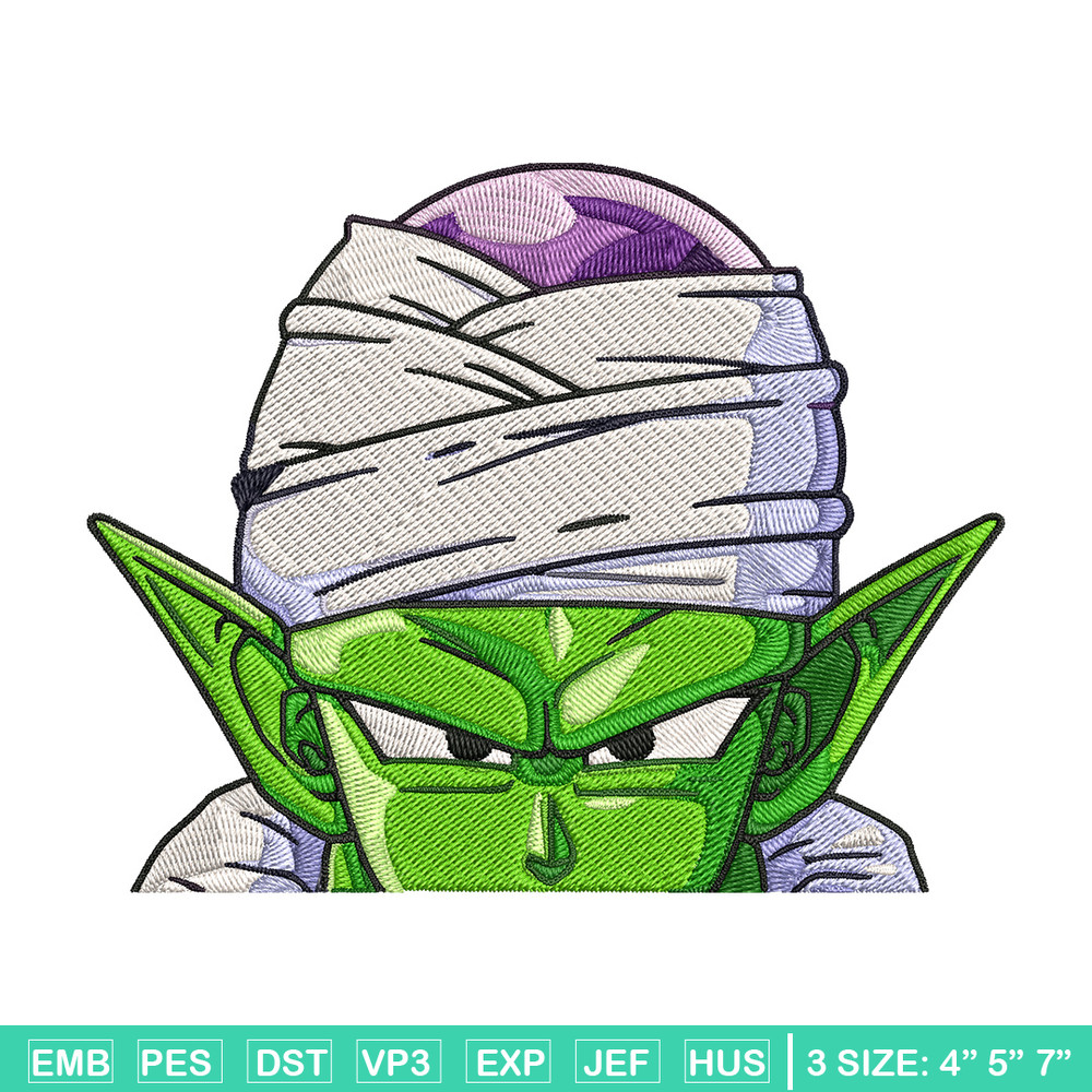 Piccolo Peeker Embroidery Design, Dragonball Embroidery, Embroidery File, Anime Embroidery, Anime shirt,Digital download.jpg