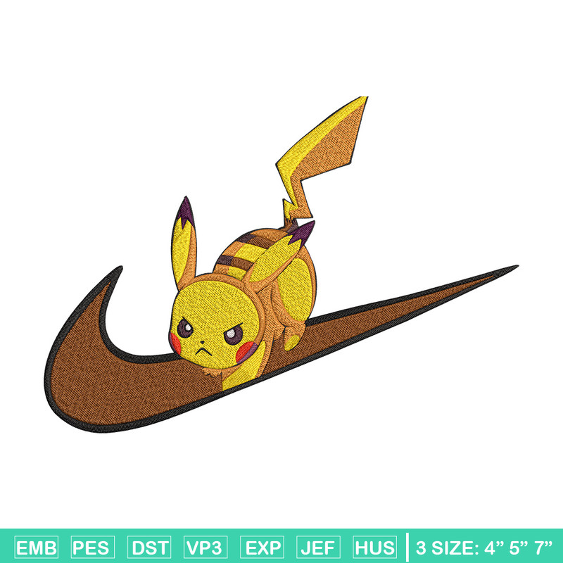 Pikachu x nike Embroidery Design, Pokemon Embroidery, Embroidery File, Nike Embroidery, Anime shirt, Digital download.jpg