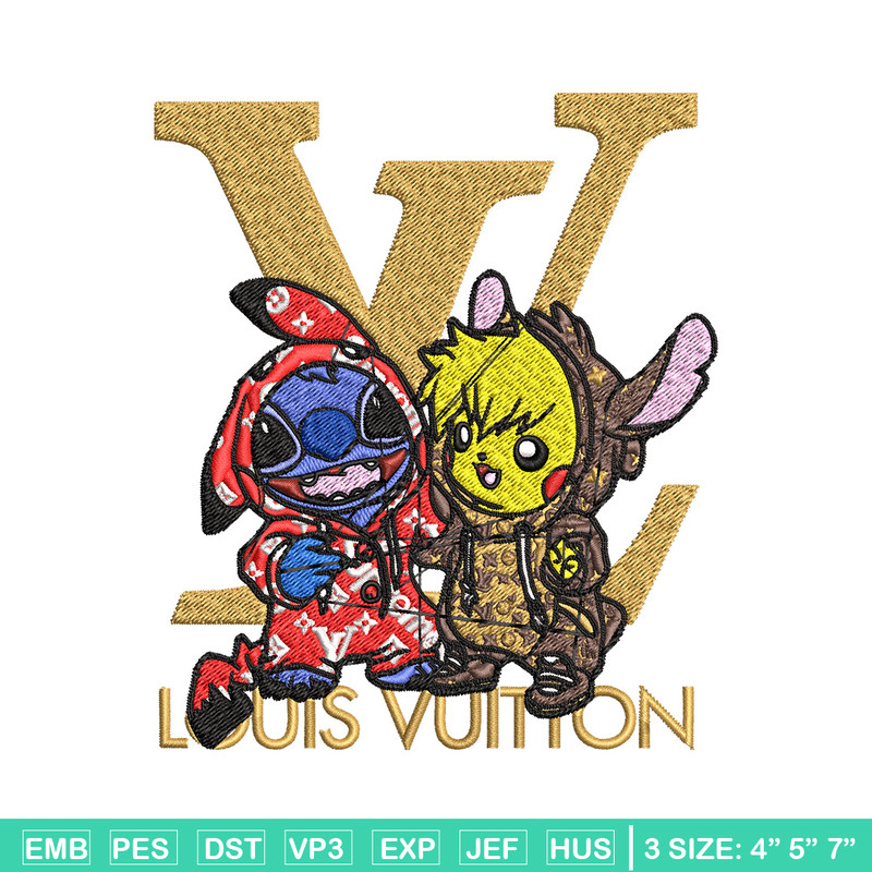 Pikachu x stitch lv Embroidery Design, LV Embroidery, Embroidery File, Logo shirt, Sport Embroidery, Digital download.jpg