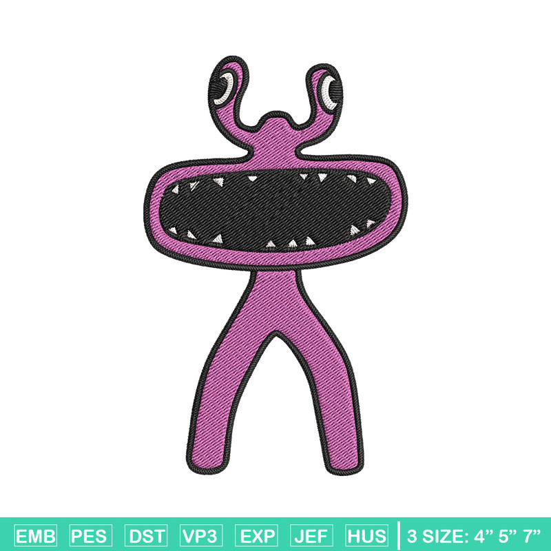 Pink Rainbow Embroidery Design, Rainbow Friends Embroidery, Embroidery File, Anime Embroidery, Digital download..jpg