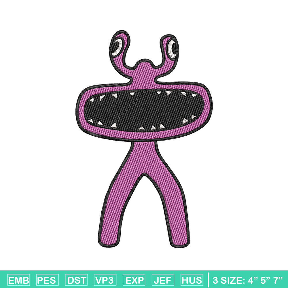 Pink Rainbow Embroidery Design, Rainbow Friends Embroidery, Embroidery File, Anime Embroidery, Digital download.jpg