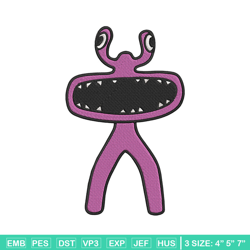 Pink Rainbow Embroidery Design, Rainbow Friends Embroidery, Embroidery File, Anime Embroidery, Digital download.jpg