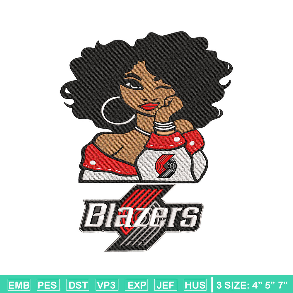Portland Trail Blazers girl embroidery design,NBA embroidery,Sport embroidery,Embroidery design, Logo sport embroidery.jpg