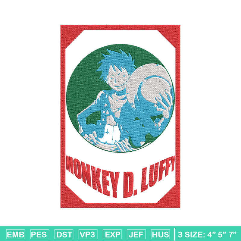 Poster luffy Embroidery Design, One piece Embroidery, Embroidery File, Anime Embroidery, Anime shirt, Digital download.jpg