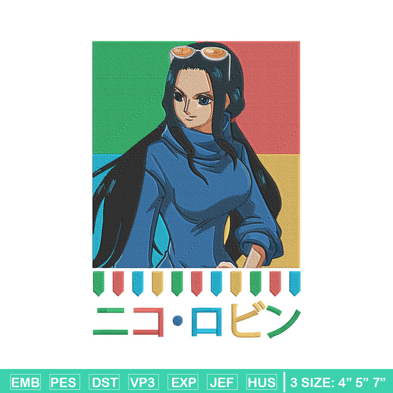 Poster Robin Embroidery Design, One piece Embroidery, Embroidery File, Anime Embroidery, Anime shirt, Digital download.jpg