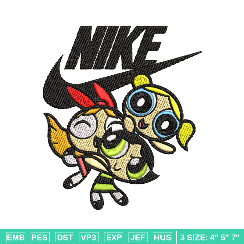 Powerpuff Girls Nike Embroidery design, Powerpuff Girls Embroidery, Nike design, Embroidery file, Instant download..jpg