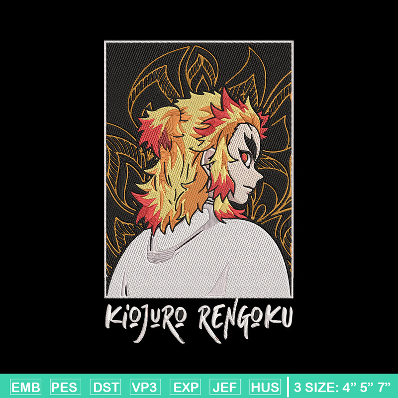 Rengoku Kyoujurou Embroidery Design, Demon slayer Embroidery, Embroidery File, Anime Embroidery, Digital download.jpg