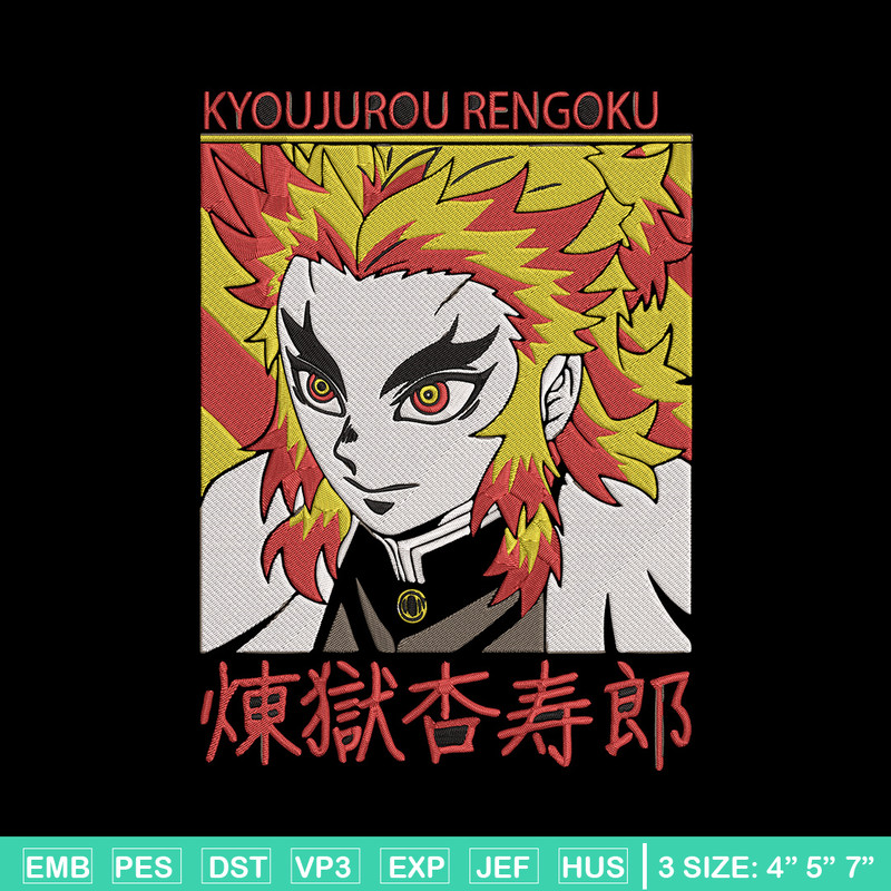 Rengoku Poster Embroidery Design,Demon slayer Embroidery, Embroidery File, Anime Embroidery, Digital download..jpg