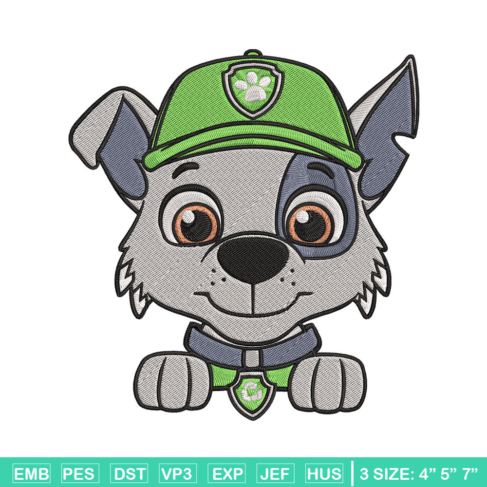 Rocky dog Embroidery Design, Paw patrol Embroidery, Embroidery File, Anime Embroidery, Anime shirt, Digital download.jpg