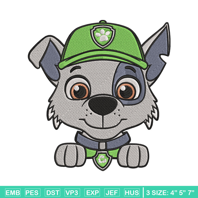 Rocky dog Embroidery Design, Paw patrol Embroidery, Embroidery File, Anime Embroidery, Anime shirt, Digital download.jpg