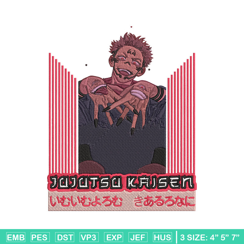 Ryomen Sukuna Embroidery Design, Jujutsu Embroidery, Embroidery File, Anime Embroidery, Anime shirt,Digital download.jpg