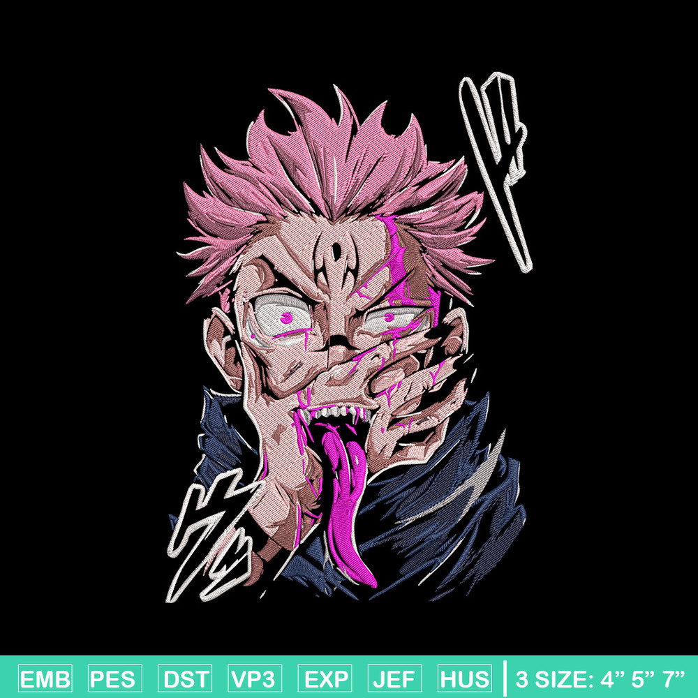 Ryomen Sukuna Embroidery Design, Jujutsu Embroidery, Embroidery File, Anime Embroidery,Anime shirt,Digital download.jpg