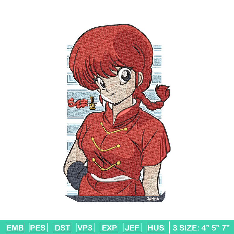 Ryu Kumon Embroidery Design, Ranma Embroidery, Embroidery File, Anime Embroidery, Anime shirt, Digital download.jpg
